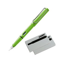 LAMY Safari鋼筆+墨水管 2入, EF, 綠色(鋼筆)