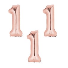 LivingDA 數字鋁箔氣球 1 大, 玫瑰金, 3個