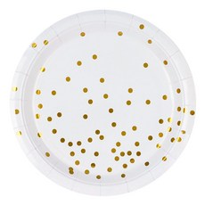 Party Fang Confetti 一次性派對盤 23cm 白色, 10片, 3個