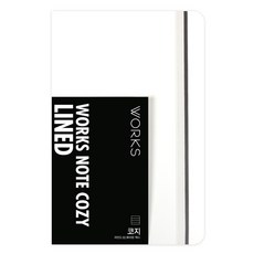 WORKS 線條內頁側邊雙束帶多色筆記本, 01白色, 1個