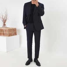 MEOSIDDA 大尺碼西裝外套+長褲套裝 5色