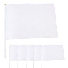 PARTYHAE 素色網布旗幟 6入, 白色