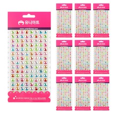 Uniart 珠珠貼紙 89號, 10個, 混合顏色