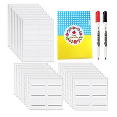 AMOS 阿摩司 冰箱整理標籤貼紙 特大號 20p + 大號 10p + 收納夾 + 黑色及紅色簽字筆套組, 1套