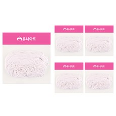 유니아트 6000 칼라면사 끈, 흰색, 5개