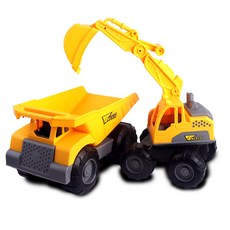 Wildcat 重型設備傾卸卡車與挖土機沙灘玩具, 混合顏色, 980g, 1個