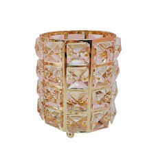 큐빅 화장 브러쉬 정리함, 골드, 1개