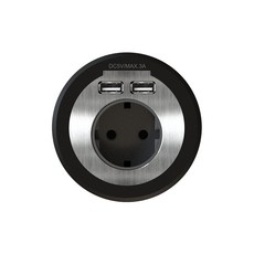 BIS 圓形內置插座 黑色 BID-201, 1個