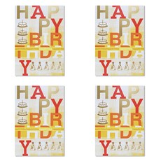 Hallmark 生日賀卡 DMB1088, 混色組, 4個