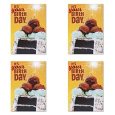 Hallmark 生日賀卡 GBD4400, 混色組合, 4個