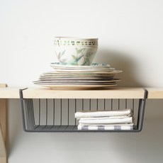 metaltex Babatex 40 層架下掛籃 2件組, 灰色, 1個