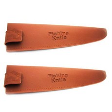 FishingKinife 人造皮革食道護套, 棕色, 2入