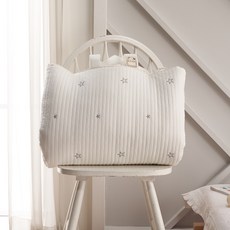 水洗棉質午睡墊被組, 乳白色(星星款)