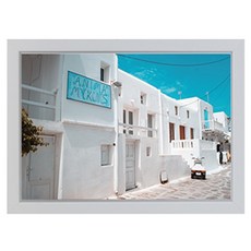 真心設計 感性藝術畫作 自然照片線條 設計畫框 A-24 希臘城市建築, 白色