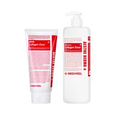 MEDI-PEEL 美蒂菲 乳酸膠原泡沫洗面乳 300ml+海洋膠原蛋白爽膚水 1000ml, 1組
