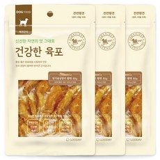 굿데이 강아지 건강한 육포, 닭가슴살말이 황태, 80g, 3개