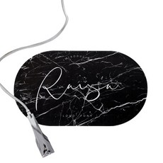 圓形字母防滑墊, 黑色, 1個