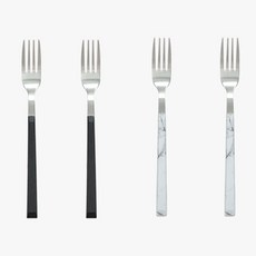 샤틴 커트러리 티포크, 마블, 블랙우드, 4개