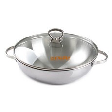 HANIL STAINLESS STEEL All Five多功能雙耳5層不鏽鋼淺湯鍋+玻璃鍋蓋組, 28厘米, 單品