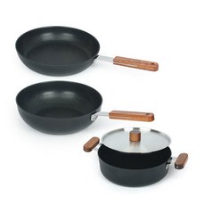 Dream Chef IH感應不沾鍋具 3件組, 混合顏色, 平底鍋26cm+皇家鍋26cm+火鍋24cm