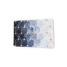 現代方塊圖案廚房地墊, 藍色