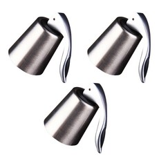 按壓式不鏽鋼紅酒真空塞, 單色, 3個