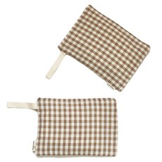 SEMOMS 尿布收納袋 水平+垂直, 棕色格紋款