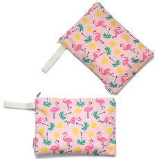 세맘스 유아 기저귀 파우치 가로형 + 세로형, 리즈 방수플라밍고