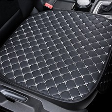 inthecar 菱格紋汽車絎縫坐墊 前排座椅套組, 黑白色, 1套