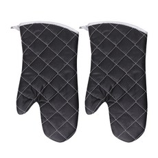 HIMMEL 塗層烤箱手套 31cm, 黑色的, 2個