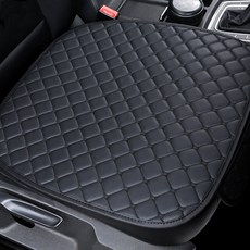 inthecar 菱格紋汽車前排絎縫坐墊 2件組, 深黑色, 1套