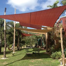 워터판타지월드 썬세이드 삼각 그늘막 천막 5m x 5m x 5m, 테라코타