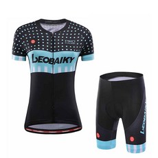 LEOBAIKY 女式短袖運動衫短褲自行車上下套裝 LBFS19-02