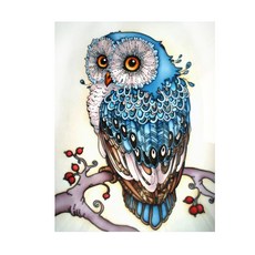 KMELLIE 寶石十字繡 DIY 材料包 幸運藍色貓頭鷹, 混合顏色, 1套