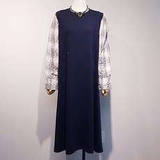 iyaan 孕婦格紋長袖連身裙