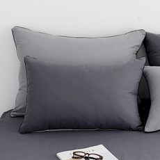 SCOHOme 甜美飯店式絎縫枕頭, 炭灰色