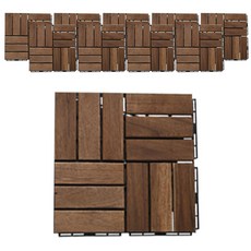 IL Company 相思木原木甲板磚, 10個, 胡桃木色
