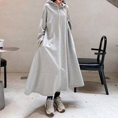 PANG PANG SHOP 長版連帽孕婦連身裙