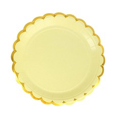 派對餐桌餐具10件組 金邊黃色, 10個, 1個