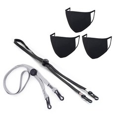 雙面立體口罩 3入+口罩掛繩組 2入