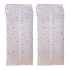 아리코 패턴 의류 더스트 커버 와이드 핑크삼각 L 110 x 50 x 55 cm, 1개입, 2개