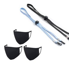 雙面立體口罩 3入+口罩掛繩組 2入