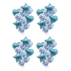 블럭마트 돌잔치 하트 별풍선 파티풍선 생일풍선 세트, TYPE4, 4세트