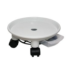 플라팜 이동식 원형 화분 받침대, White, 1개