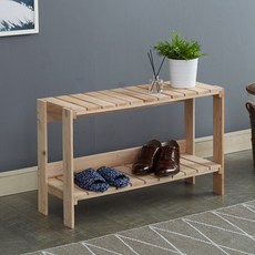 桃花心木原木鞋櫃 2層 800, 自然