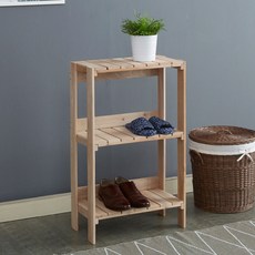 桃花心木原木鞋櫃 3層 500, 自然