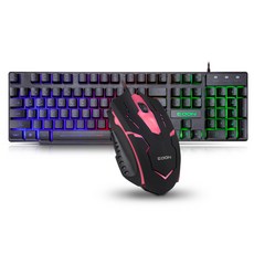 GOON LED 백라이트 키보드 + 마우스 세트, GMK-2500LED, 혼합색상, 일반형