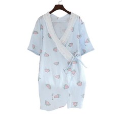 水果圖案浴袍 L YP17, 藍色, 1個