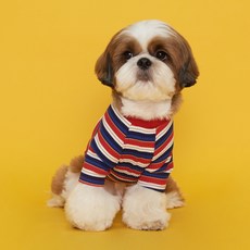 Flot 條紋羅紋T恤 狗狗衣服, 紅藍
