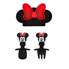 BUMKiNS 迪士尼矽膠吸盤餐盤+湯匙+叉子組, 米妮款